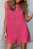 Fashion Casual Solid Patchwork V Neck Loose Jumpsuits(4 Colors)