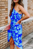 Fashion Street Print One Shoulder A Line Dresses(3 Colors)