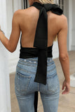 Fashion Street Solid Backless O Neck Sweaters(5 Colors)