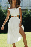 Fashion Street Solid Backless Off the Shoulder A Line Dresses