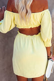 Fashion Sweet Solid Backless Off the Shoulder A Line Dresses