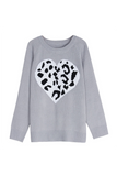 Casual Print Patchwork O Neck Tops Sweater(4 Colors)