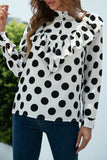 Fashion Casual Polka Dot Patchwork O Neck Tops