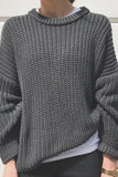 Casual Solid Patchwork O Neck Sweater(5 Colors)