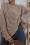 Casual Solid Patchwork O Neck Sweater(5 Colors)