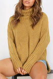 Casual Solid Patchwork Turtleneck Sweaters