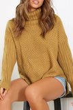 Casual Solid Patchwork Turtleneck Sweaters