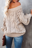 Casual Street Solid Patchwork Off the Shoulder Sweater(5 Colors)