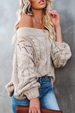 Casual Street Solid Patchwork Off the Shoulder Sweater(5 Colors)