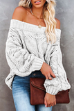 Casual Street Solid Patchwork Off the Shoulder Sweater(5 Colors)