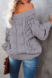 Casual Street Solid Patchwork Off the Shoulder Sweater(5 Colors)