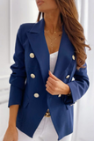 Elegant Solid Patchwork Buttons Turn-back Collar Outerwear(5 Colors)