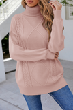 Casual Solid Patchwork Turtleneck Sweaters(4 Colors)