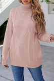 Casual Solid Patchwork Turtleneck Sweaters(4 Colors)