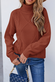 Casual Solid Patchwork Turtleneck Sweaters(4 Colors)