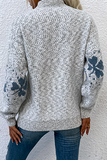 Casual Snowflakes Basic Half A Turtleneck Sweaters(5 Colors)