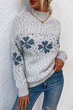 Casual Snowflakes Basic Half A Turtleneck Sweaters(5 Colors)