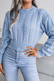 Casual Solid Patchwork O Neck Sweaters(3 Colors)