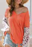 Casual Print Frenulum Fold Tops