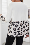 Casual Print Patchwork O Neck Tops