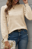 Casual Solid Hollowed Out Patchwork O Neck Tops