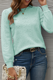 Casual Solid Hollowed Out Patchwork O Neck Tops