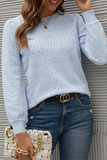 Casual Solid Hollowed Out Patchwork O Neck Tops