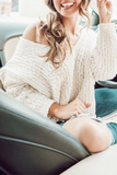 Casual Solid Hollowed Out Basic V Neck Sweater