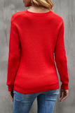 Elegant Patchwork Hollowed Out Contrast O Neck Tops Sweater