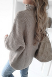 Casual Solid Patchwork Basic Half A Turtleneck Sweater(4 Colors)