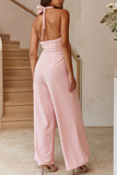 Casual Solid Halter Loose Jumpsuits(3 Colors)