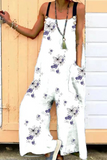 Fashion Print Square Collar Loose Jumpsuits(6 Colors)