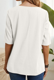 Casual Solid Slit O Neck T-Shirts(6 Colors)