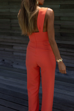 Casual Solid Patchwork One Shoulder Regular Jumpsuits(5 Colors)