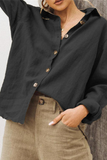 Casual Solid Patchwork Turndown Collar Blouses(5 Colors)