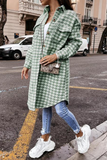 Fashion Plaid Patchwork Turndown Collar Outerwear(4 Colors)