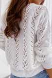 Fashion Solid Hollowed Out V Neck Sweater(5 Colors)