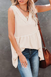 Casual Solid Patchwork V Neck Tops(7 Colors)