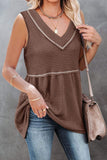 Casual Solid Patchwork V Neck Tops(7 Colors)