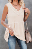 Casual Solid Patchwork V Neck Tops(7 Colors)