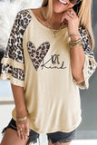 Casual Print Leopard Patchwork O Neck T-Shirts(5 Colors)