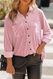 Casual Solid Patchwork Turndown Collar Blouses(3 Colors)