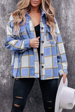 Casual Plaid Patchwork Turndown Collar Blouses(5 Colors)