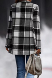 Fashion Plaid Patchwork Turndown Collar Outerwear(6 Colors)