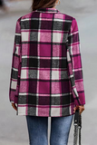 Fashion Plaid Patchwork Turndown Collar Outerwear(6 Colors)