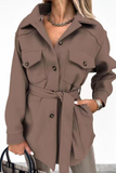 Casual Solid Patchwork Turndown Collar Outerwear(9 Colors)