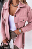 Casual Solid Patchwork Turndown Collar Outerwear(9 Colors)