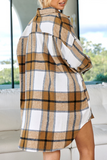 Casual Plaid Patchwork Turndown Collar Tops(5 Colors)