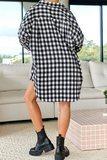 Casual Plaid Patchwork Turndown Collar Tops(5 Colors)