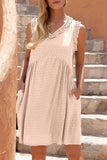 Casual Solid V Neck Princess Dresses(4 Colors)